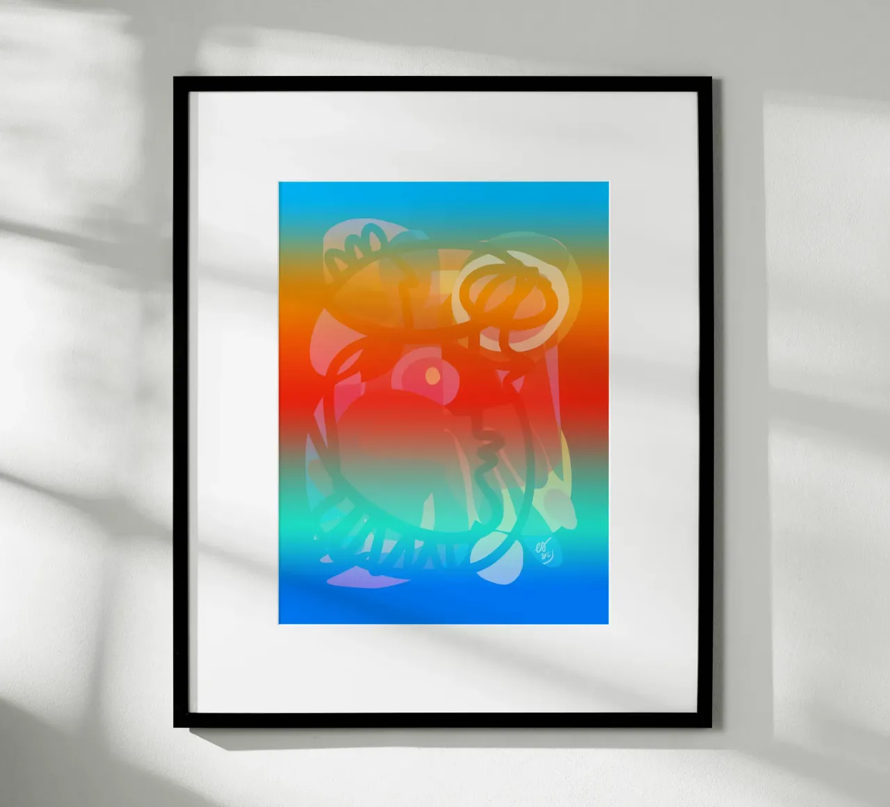 Mystieke Sjamaan Droomlandschap - Abstracte Visie poster met aluminium frame van Abstract and Patterns