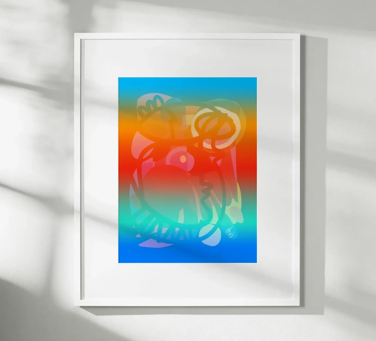 Mystieke Sjamaan Droomlandschap - Abstracte Visie poster met aluminium frame van Abstract and Patterns