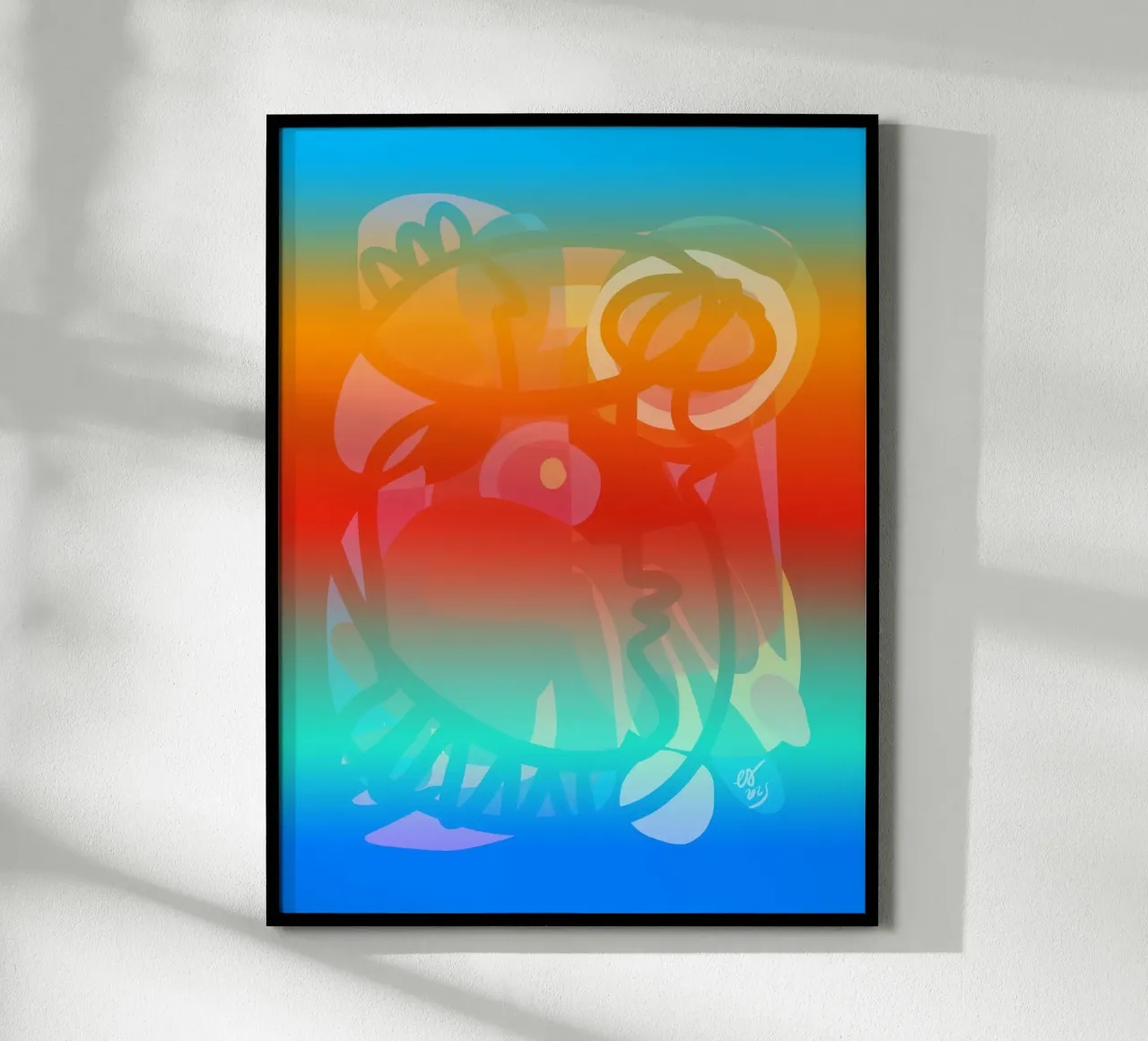 Mystieke Sjamaan Droomlandschap - Abstracte Visie poster met aluminium frame van Abstract and Patterns