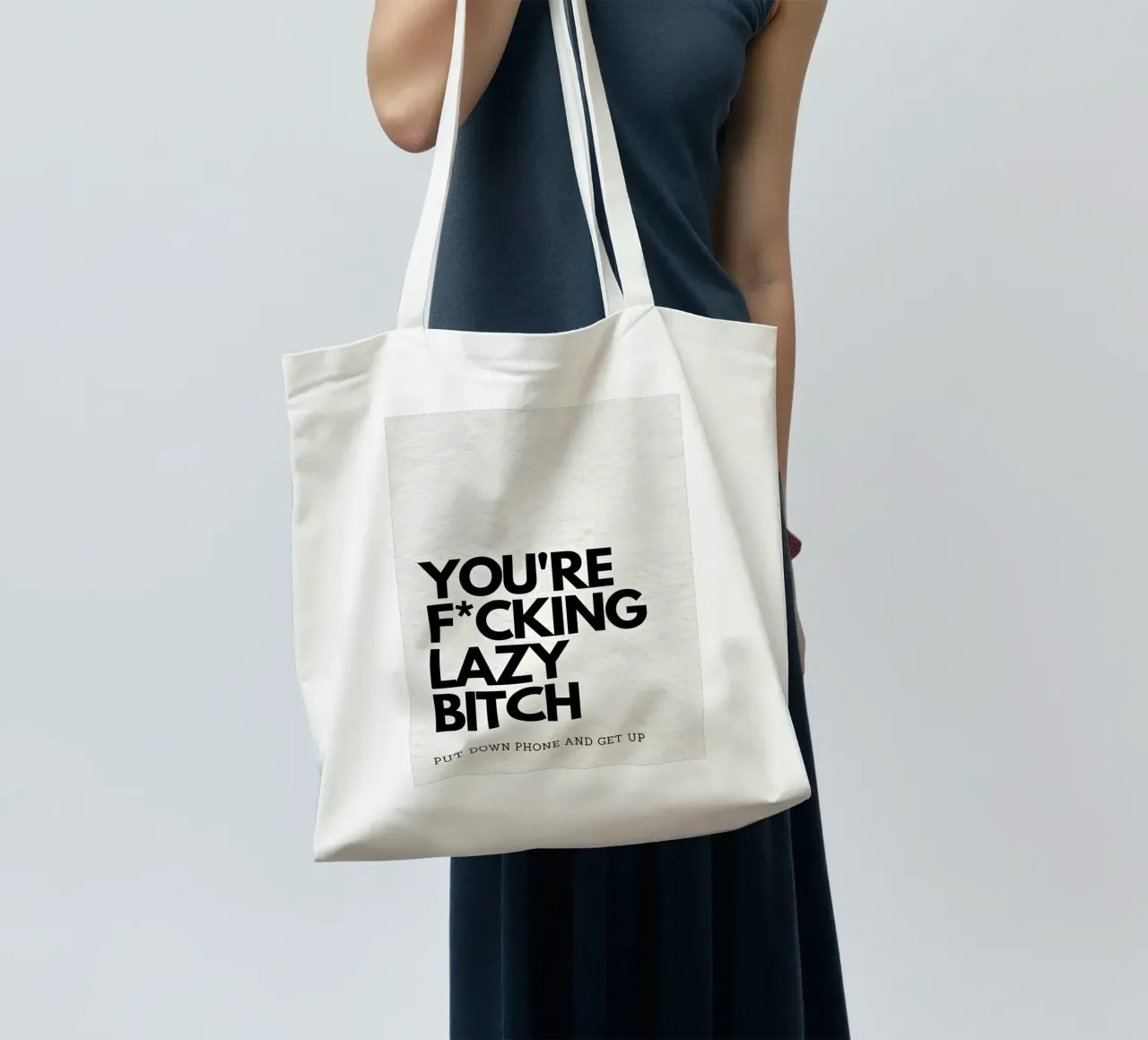 LAZY borsa in juta da Type & Tape