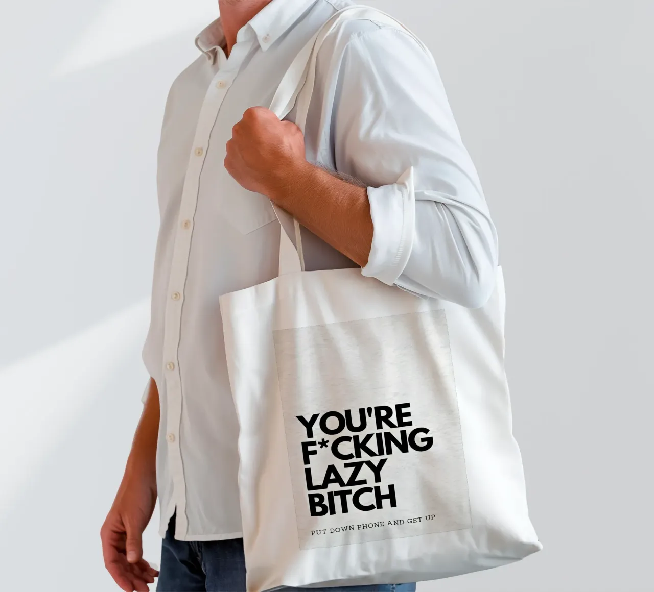 LAZY borsa in juta da Type & Tape
