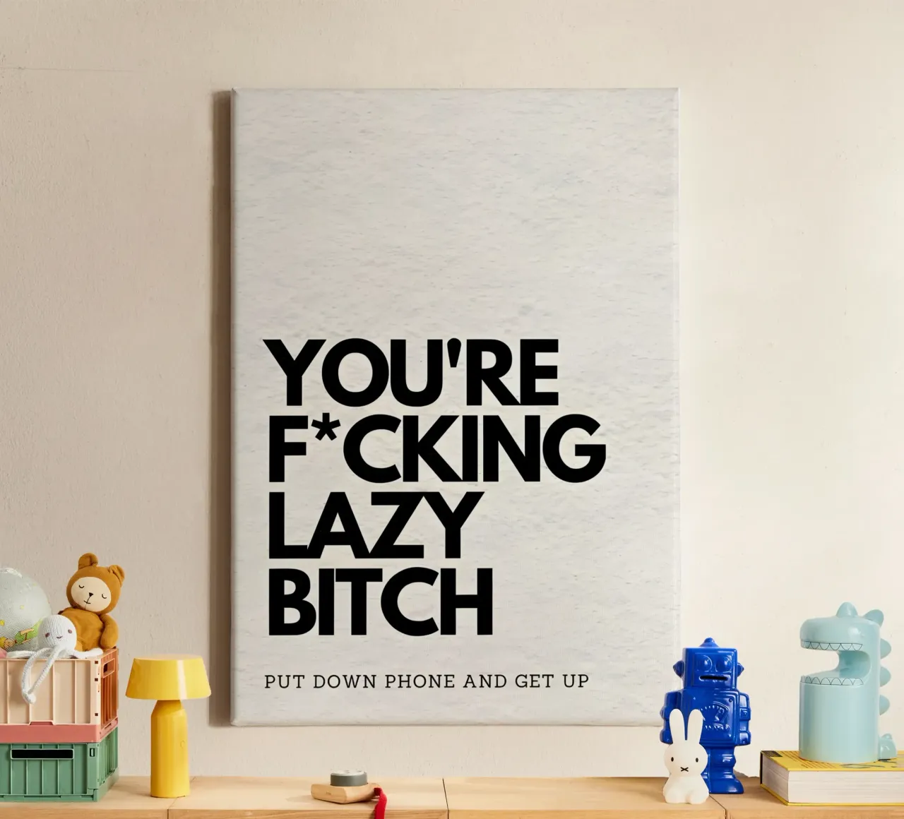 LAZY tela con Cornice a cassetta da Type & Tape