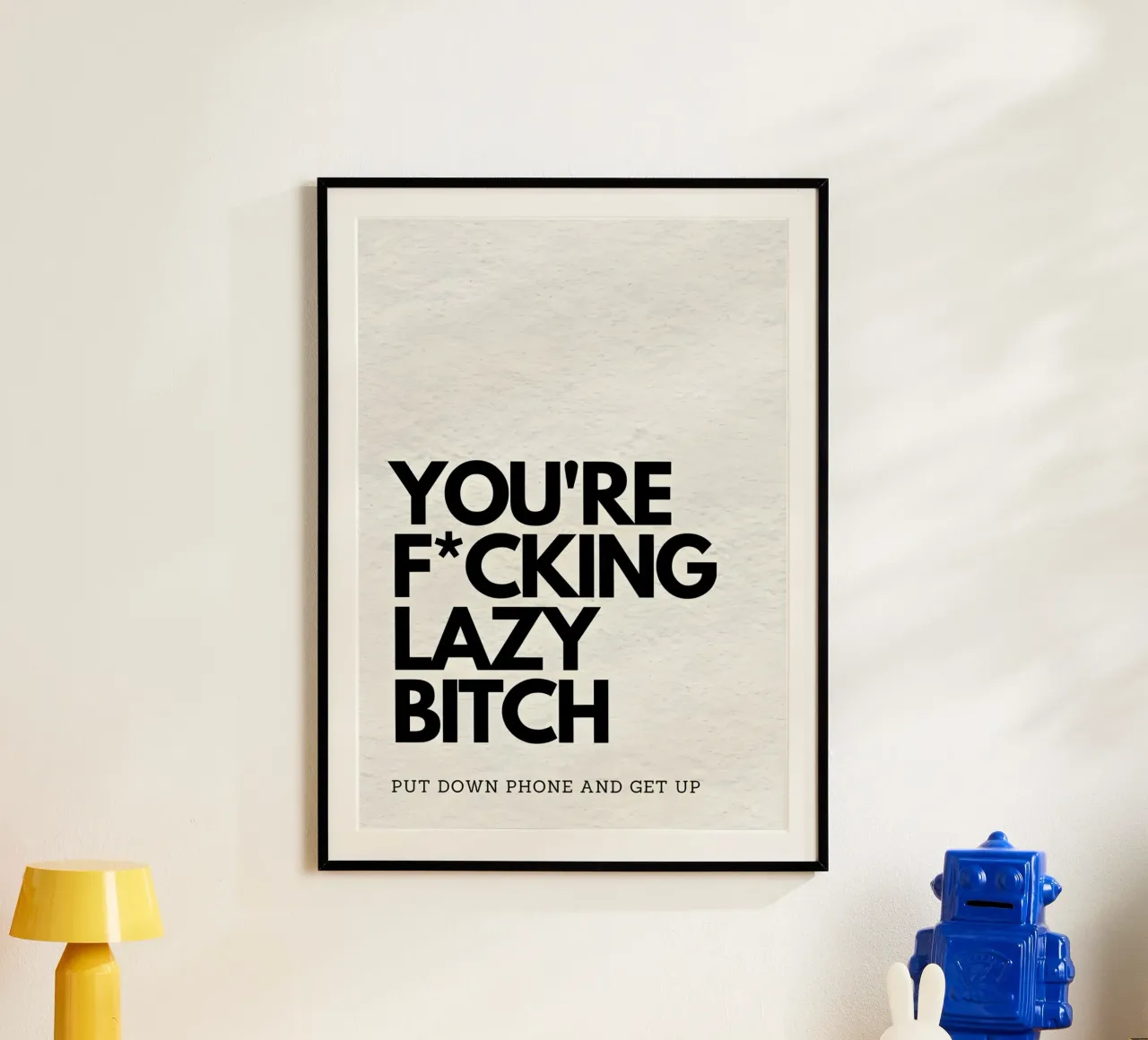 LAZY poster con telaio in alluminio da Type & Tape