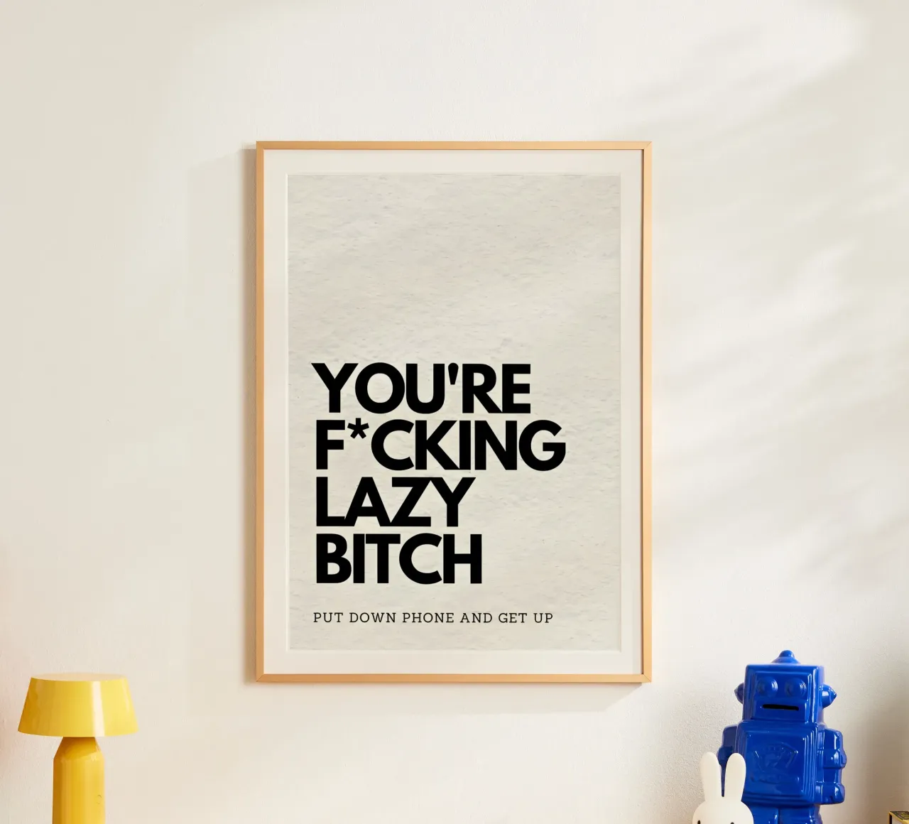 LAZY poster con telaio in alluminio da Type & Tape