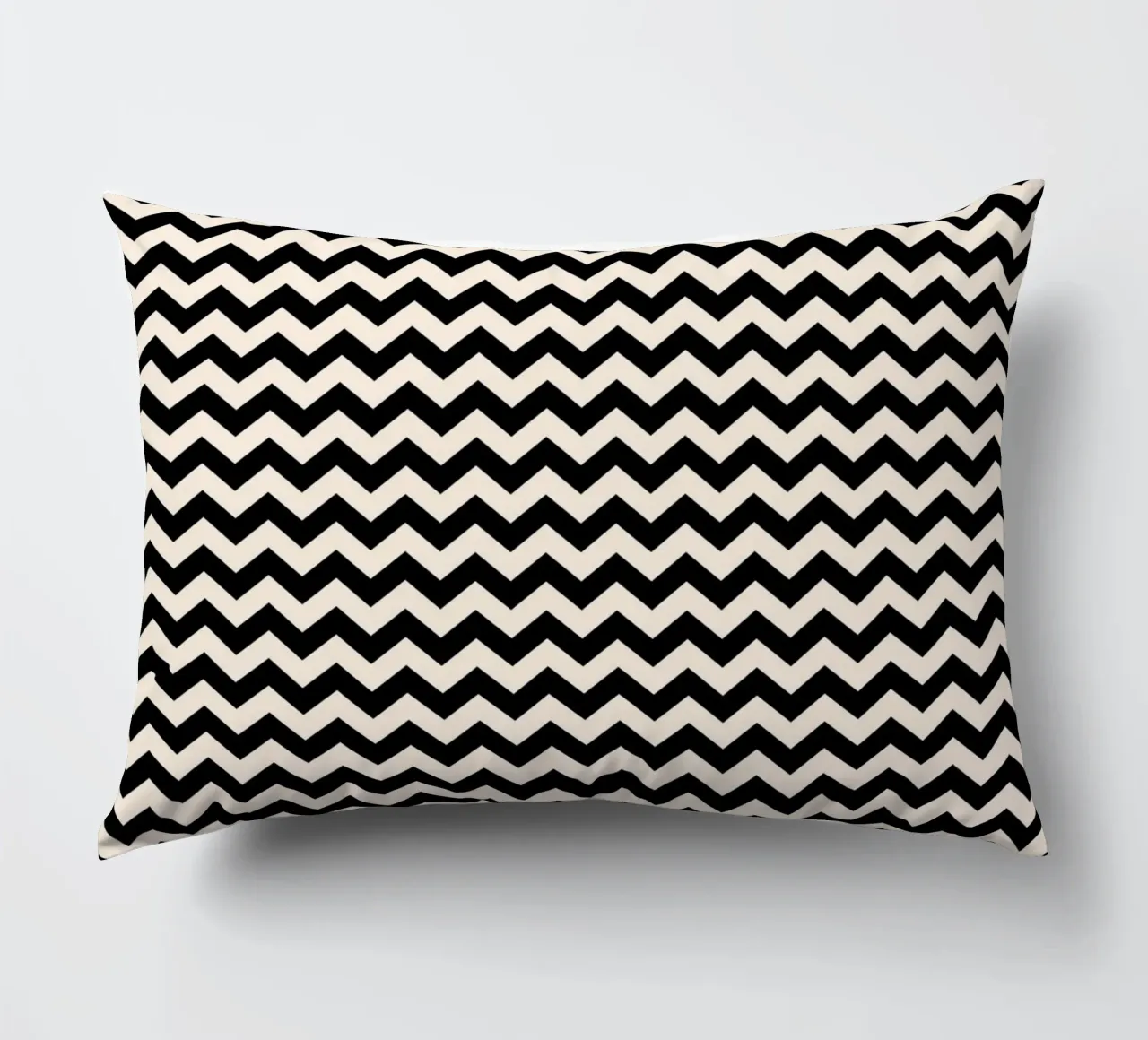 Minimal Chic Basic Chevron Pattern | Black and Ivory decorative cushion by Beauty in Simplicity