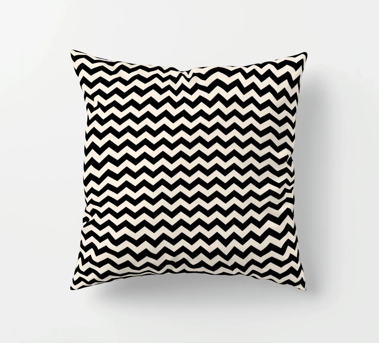 Minimal Chic Basic Chevron Pattern | Black and Ivory decorative cushion by Beauty in Simplicity