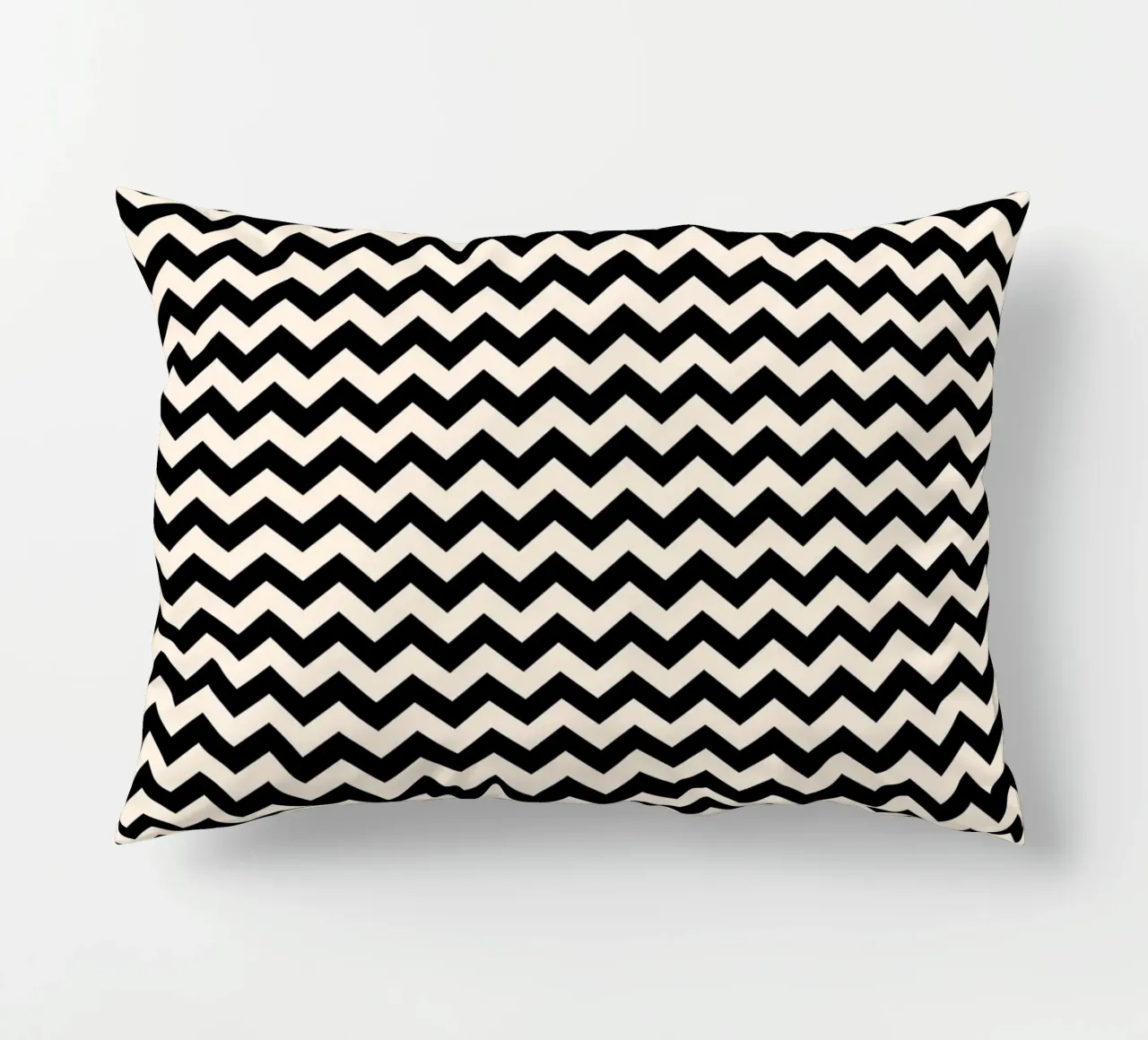 Minimal Chic Basic Chevron Pattern | Black and Ivory decorative cushion by Beauty in Simplicity