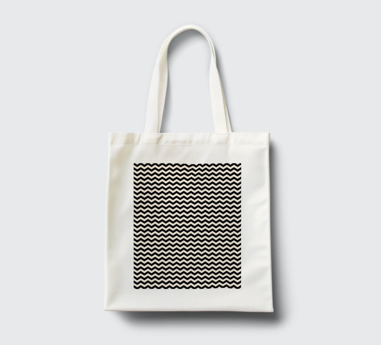 Minimal Chic Basic Chevron Pattern | Nero e Avorio borsa in juta da Beauty in Simplicity