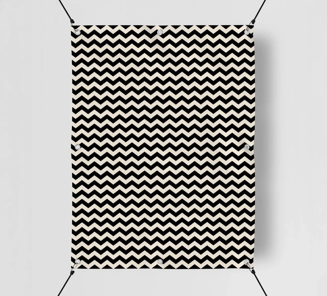 Minimal Chic Basic Chevron Pattern | Nero e Avorio telo in pvc da Beauty in Simplicity