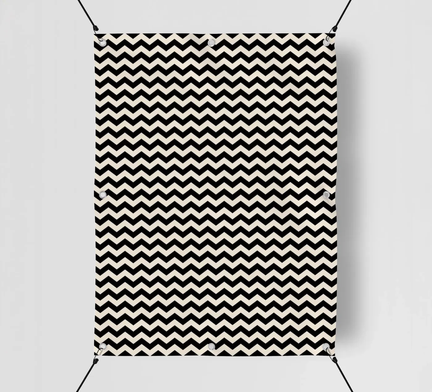 Minimal Chic Basic Chevron Pattern | Nero e Avorio telo in pvc da Beauty in Simplicity