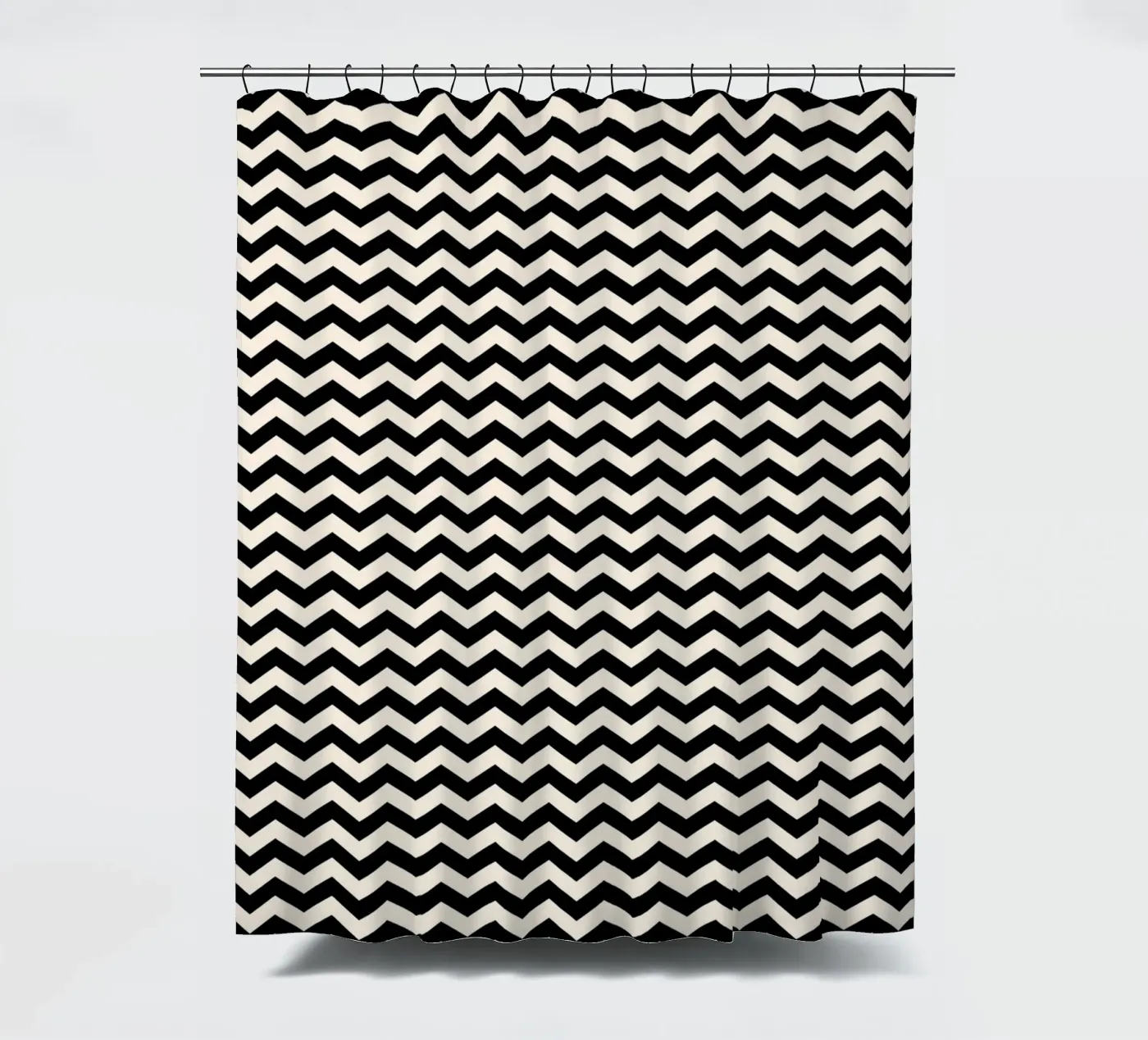 Minimal Chic Basic Chevron Pattern | Nero e Avorio tenda da doccia da Beauty in Simplicity