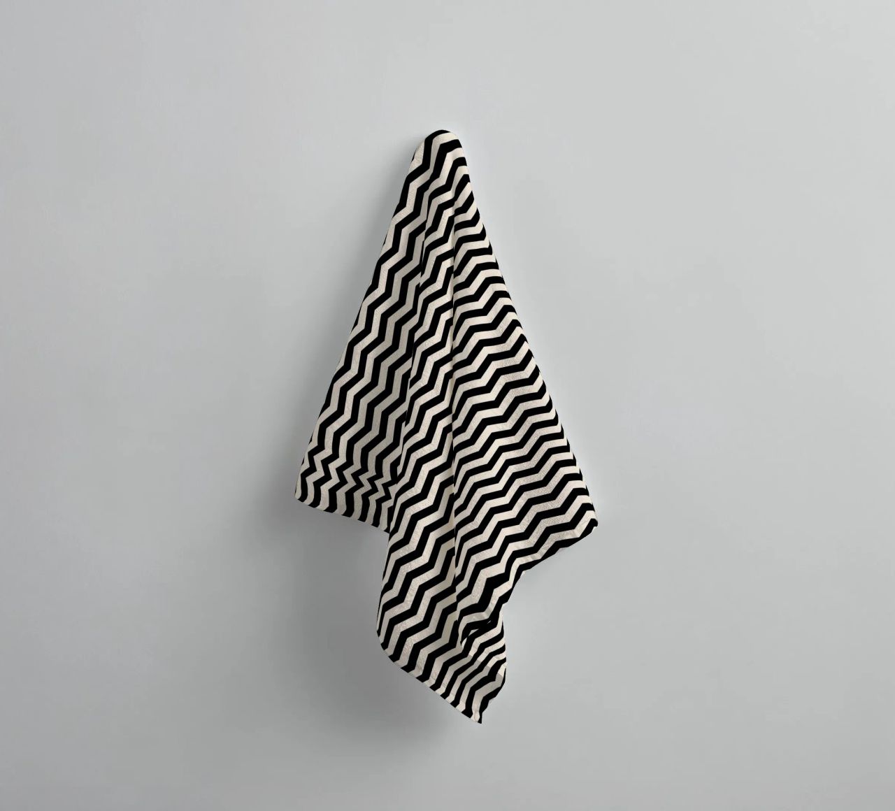 Minimal Chic Basic Chevron Pattern | Nero e Avorio asciugamano da bagno da Beauty in Simplicity