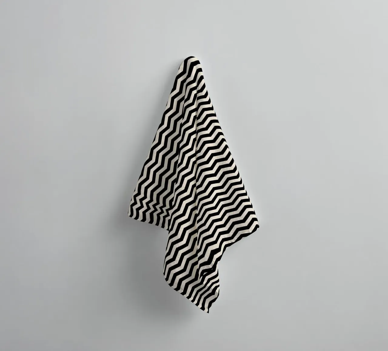 Minimal Chic Basic Chevron-Muster | Schwarz und Elfenbein Handtuch von Beauty in Simplicity