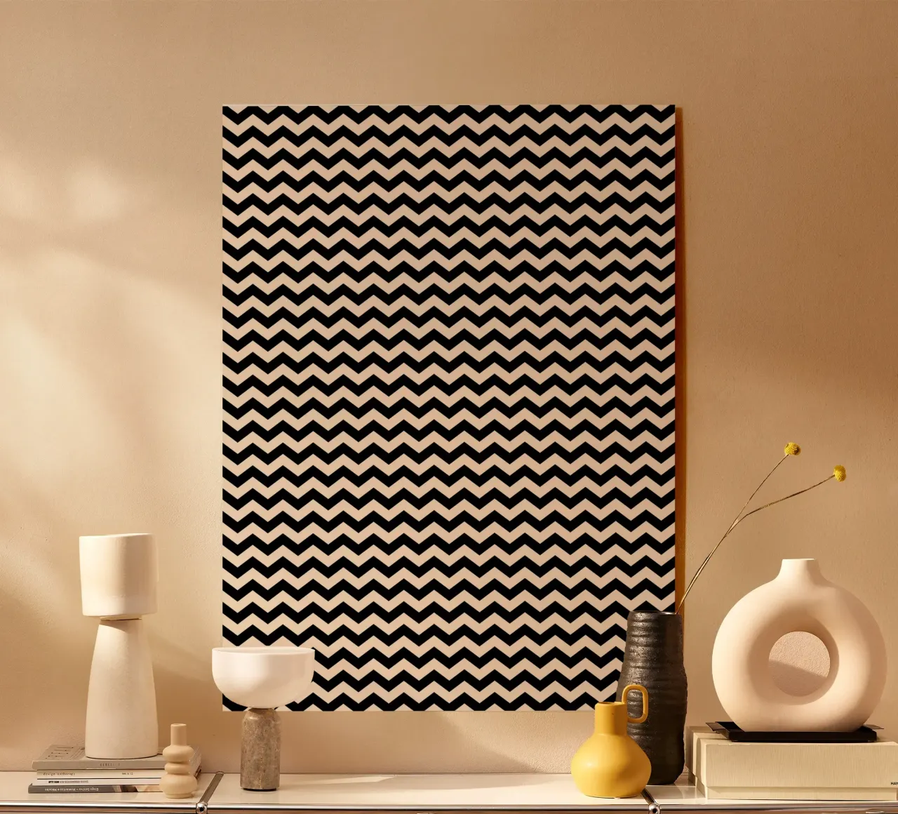Minimal Chic Basic Chevron Pattern | Nero e Avorio plexiglass da Beauty in Simplicity