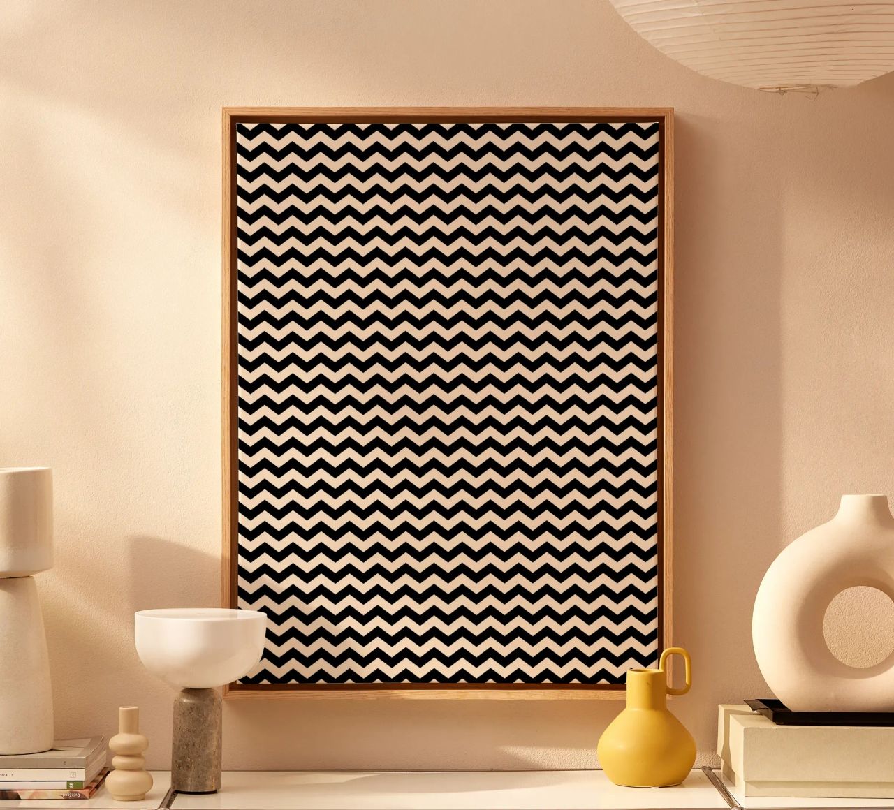 Minimal Chic Basic Chevron Pattern | Nero e Avorio tela da Beauty in Simplicity
