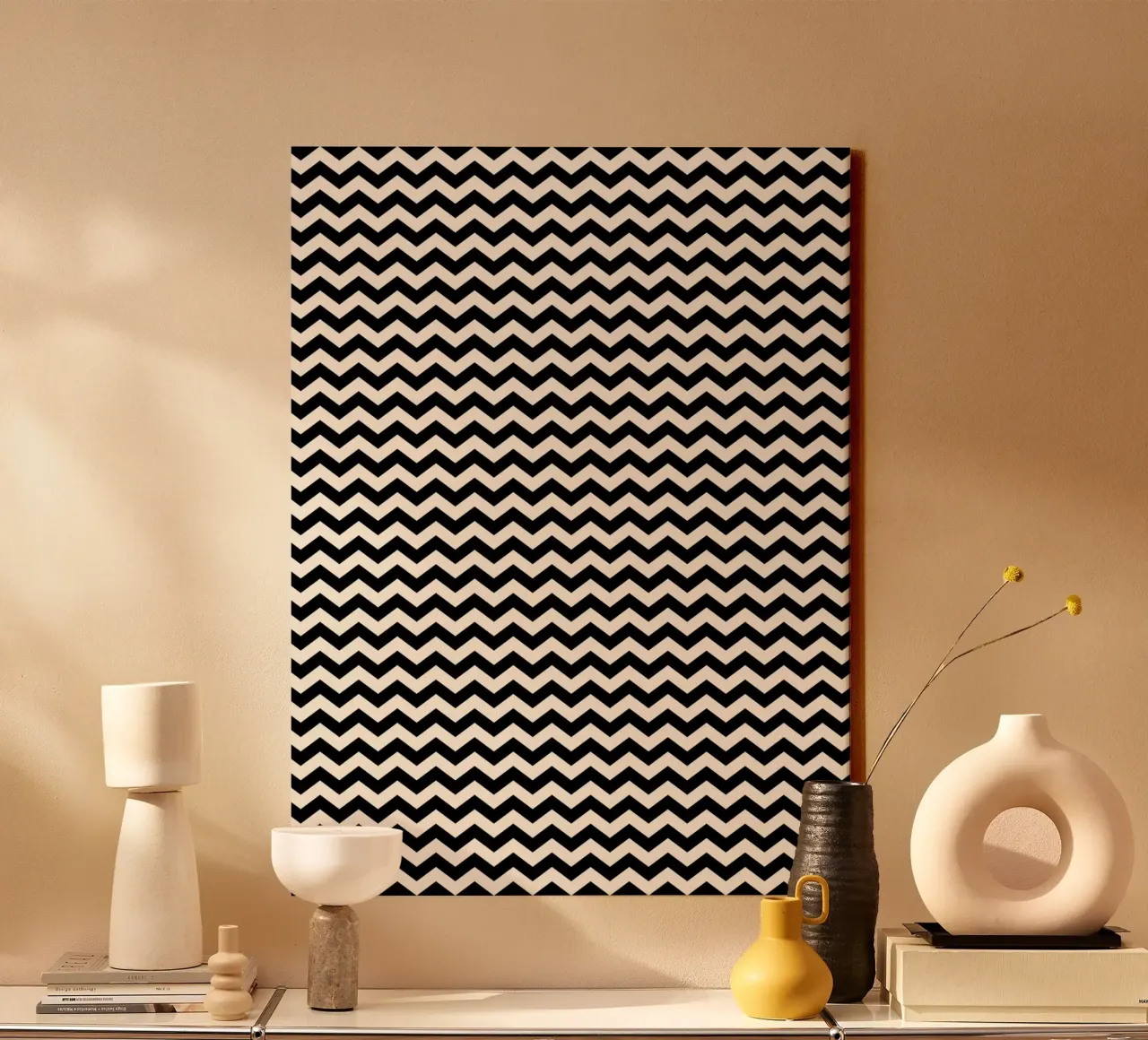 Minimal Chic Basic Chevron Pattern | Nero e Avorio tela da Beauty in Simplicity