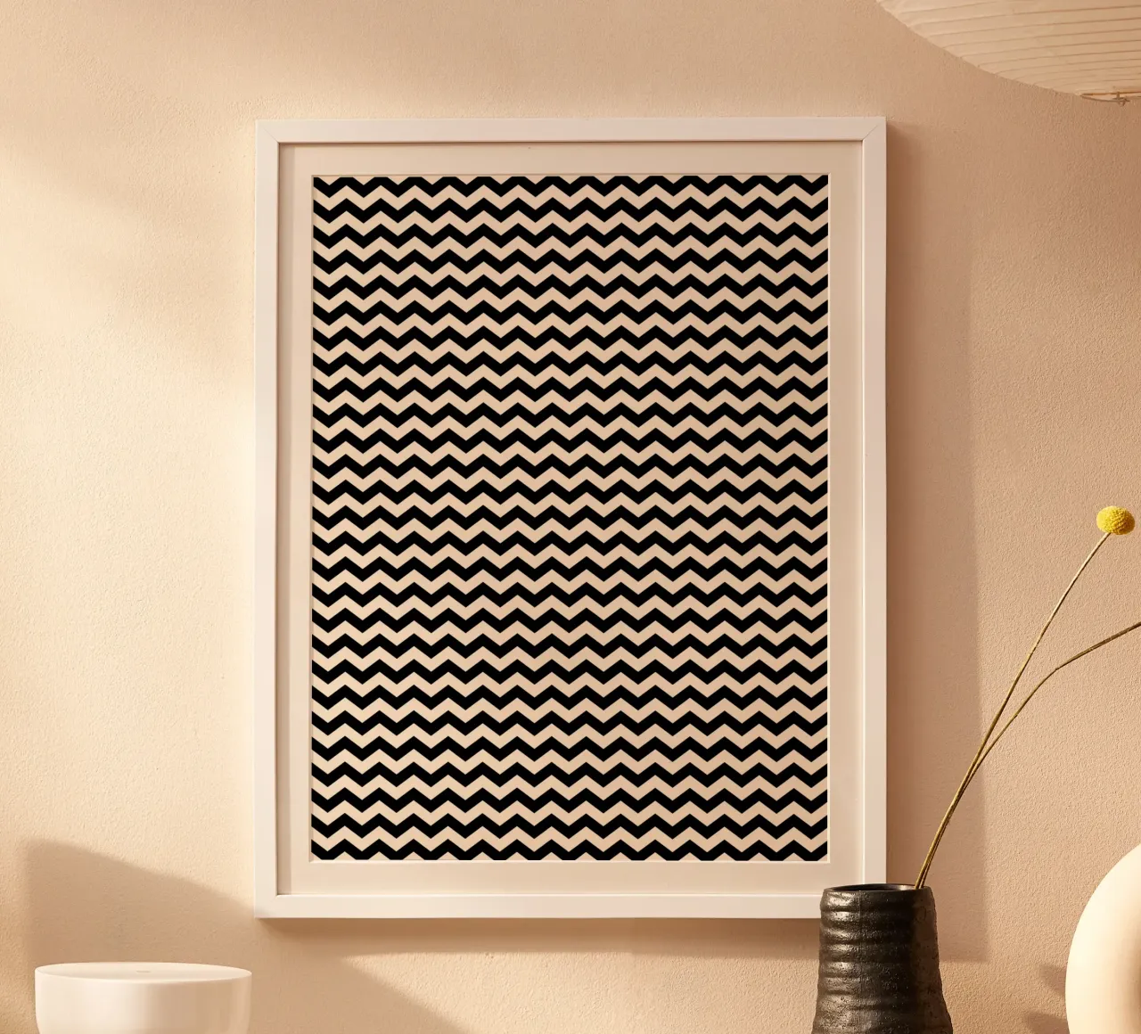 Minimal Chic Basic Chevron Pattern | Nero e Avorio poster da Beauty in Simplicity