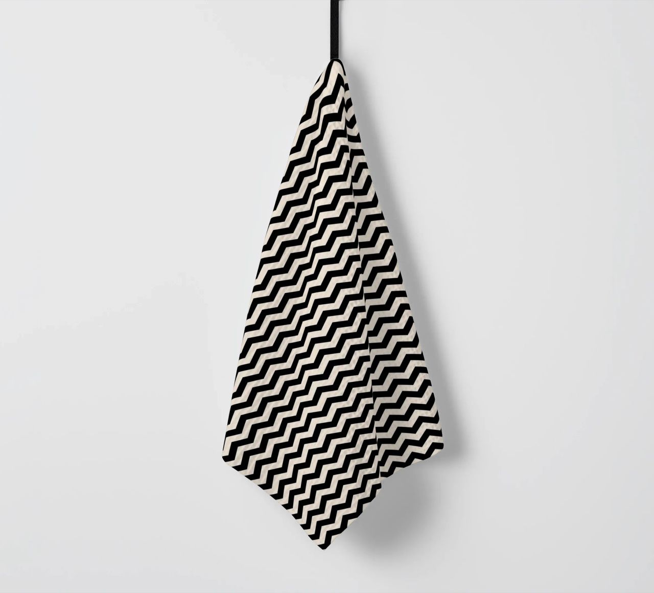 Minimal Chic Basic Chevron Pattern | Nero e Avorio canovaccio da cucina da Beauty in Simplicity
