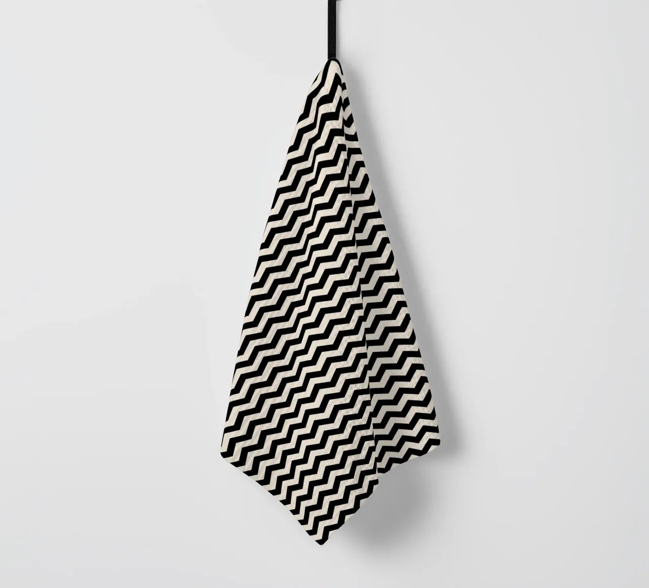 Minimal Chic Basic Chevron Pattern | Nero e Avorio canovaccio da cucina da Beauty in Simplicity