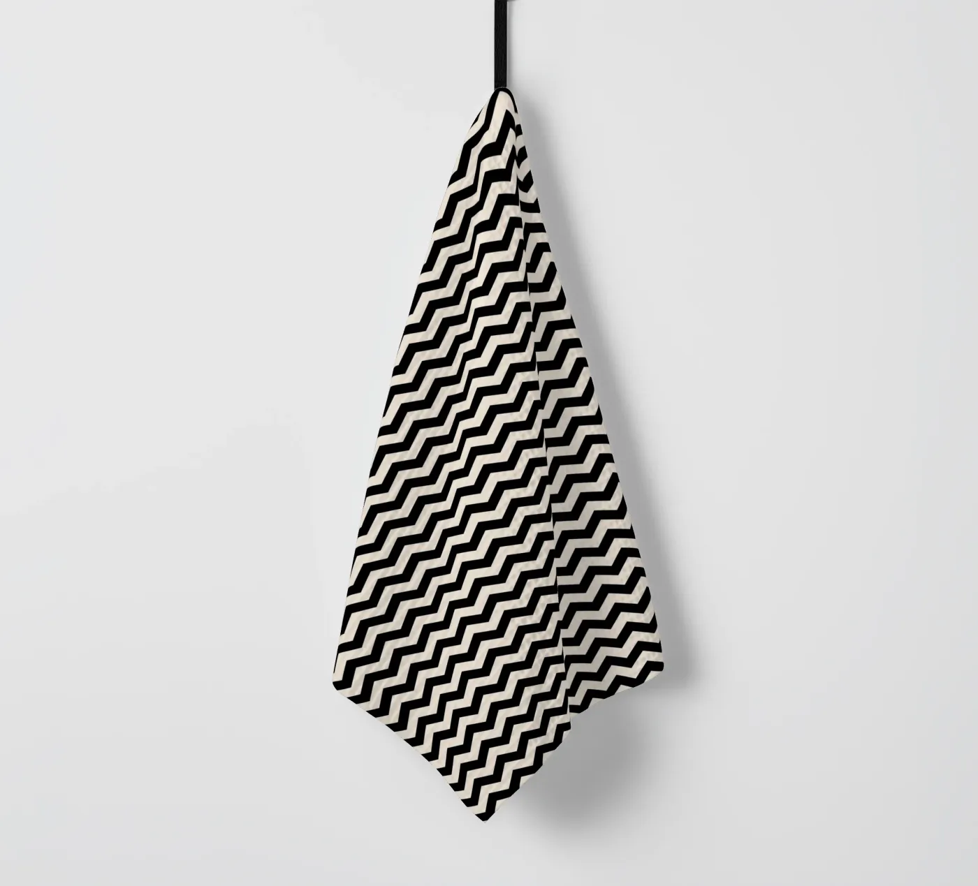 Minimal Chic Basic Chevron Pattern | Black and Ivory torchon de Beauty in Simplicity