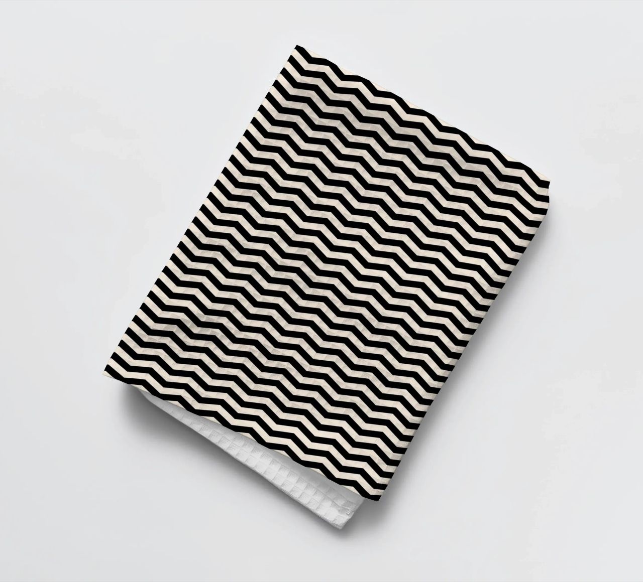 Minimal Chic Basic Chevron Pattern | Nero e Avorio canovaccio da cucina da Beauty in Simplicity