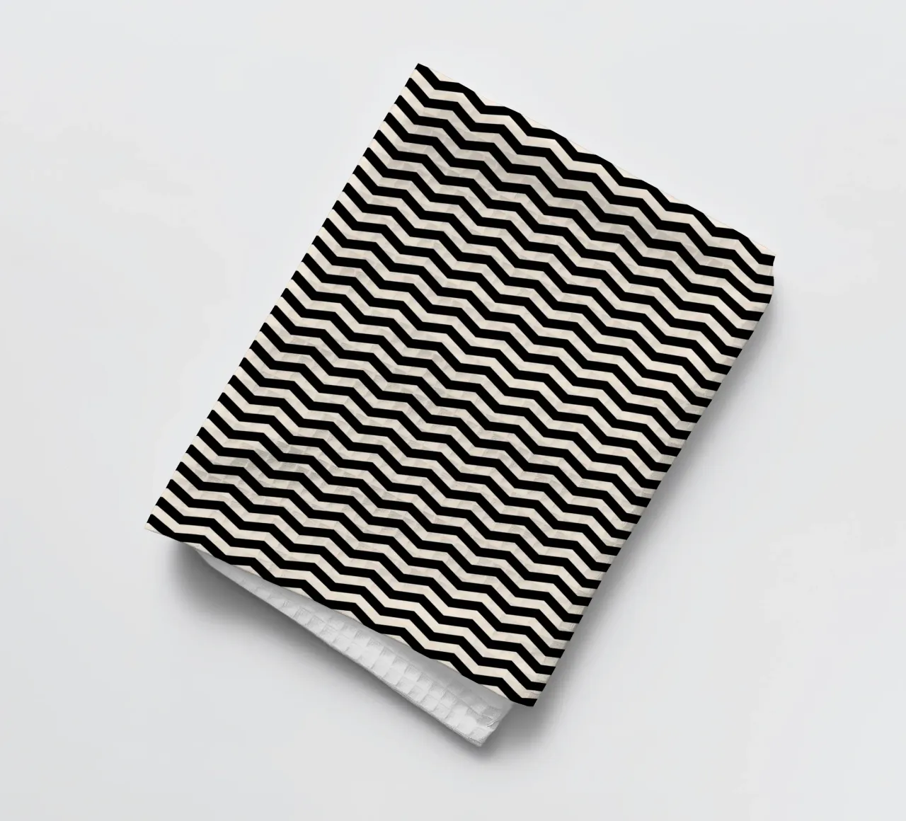 Minimal Chic Basic Chevron Pattern | Nero e Avorio canovaccio da cucina da Beauty in Simplicity