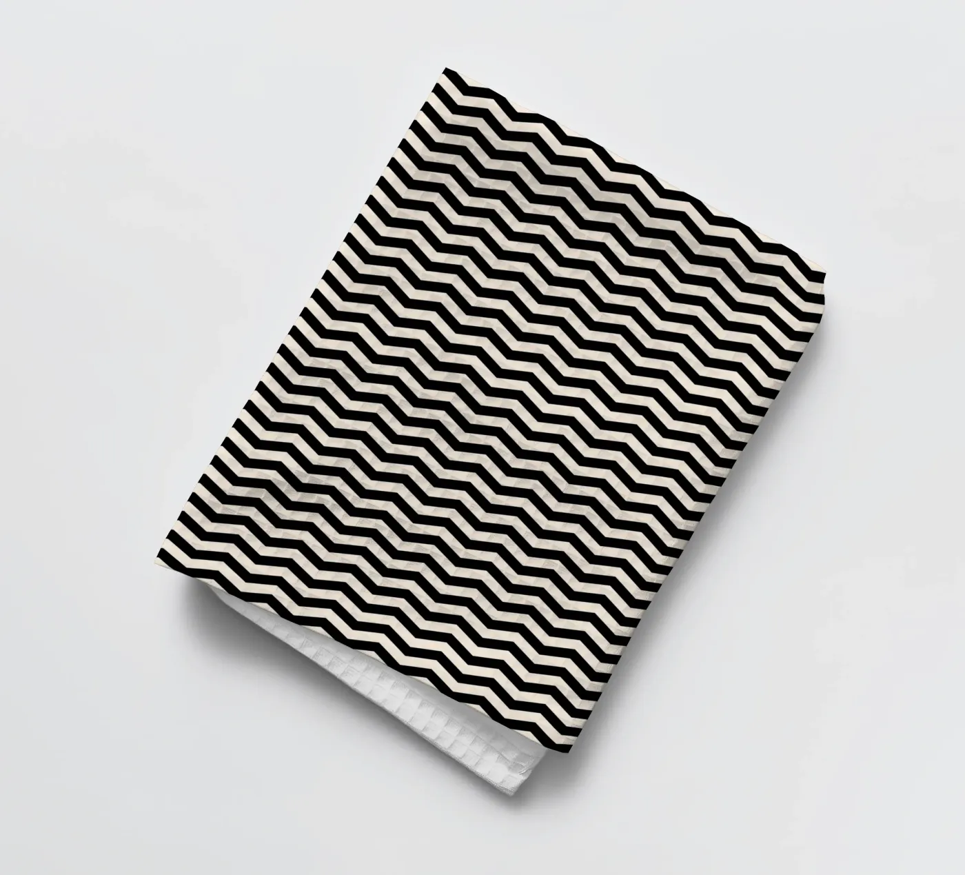 Minimal Chic Basic Chevron Pattern | Black and Ivory torchon de Beauty in Simplicity