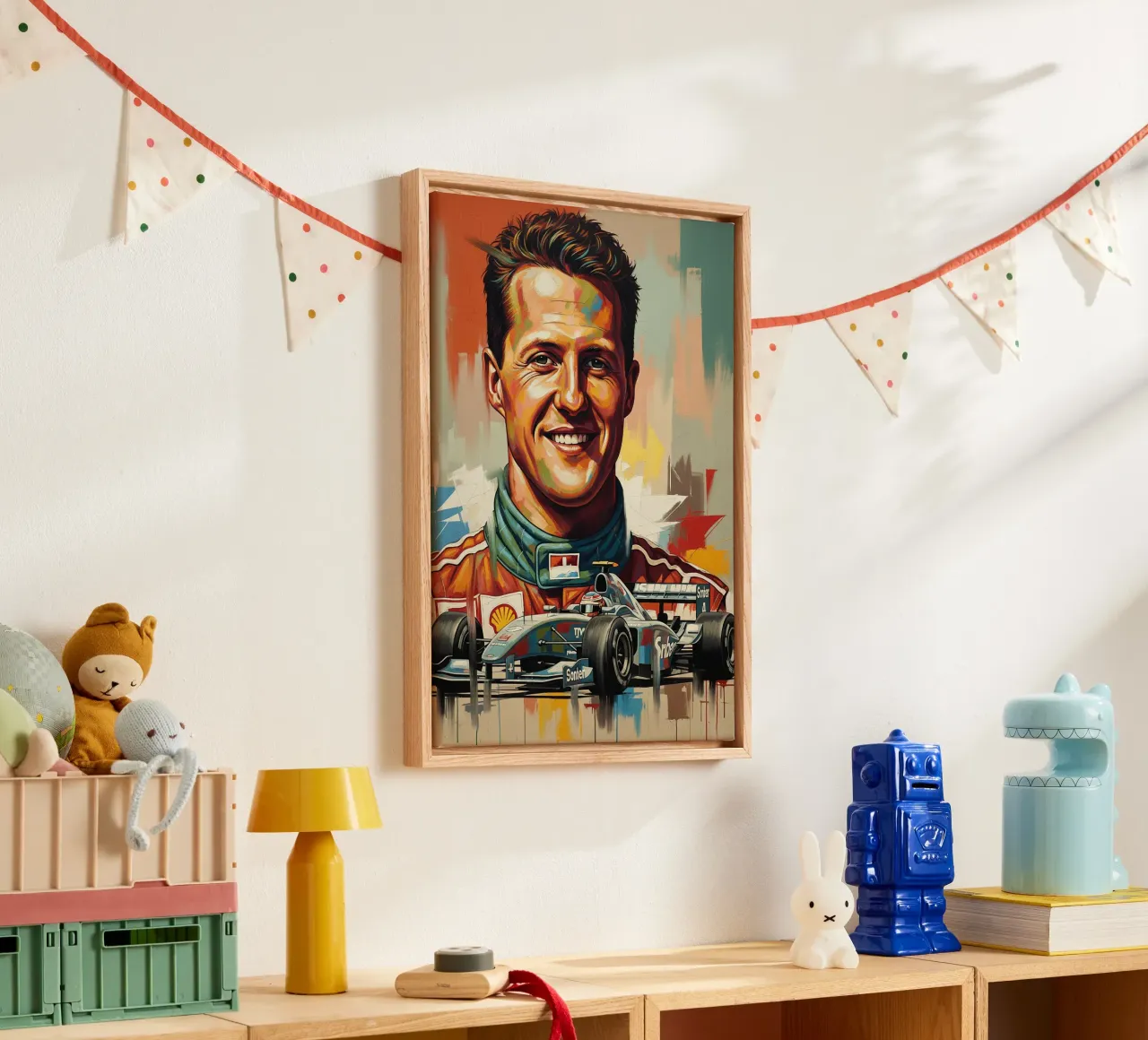 Michael Schumacher Legendary Formula One racer canvas with Floater frame by Lembayung art