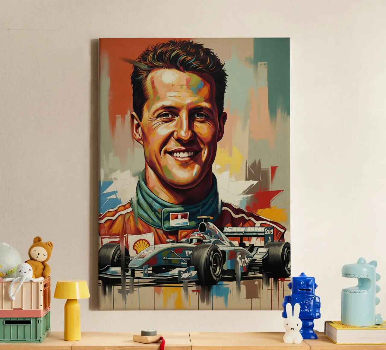 Michael Schumacher Legendary Formula One racer canvas with Floater frame by Lembayung art