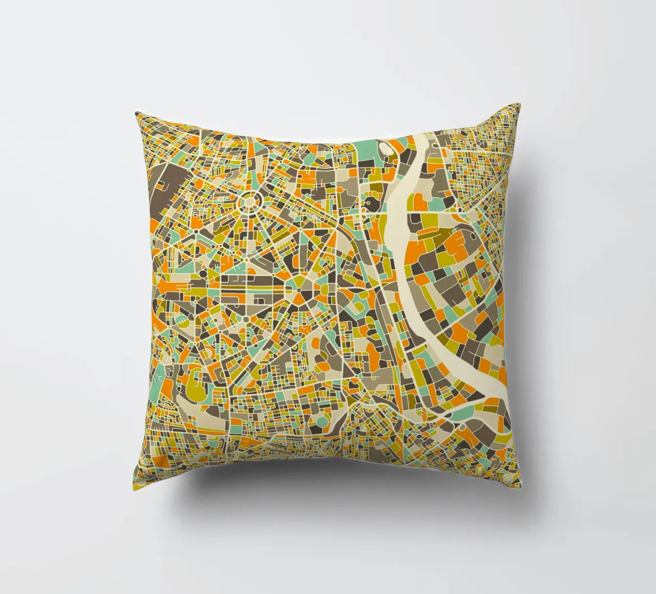Mappa di Nuova Delhi cuscino da Jazzberry Blue