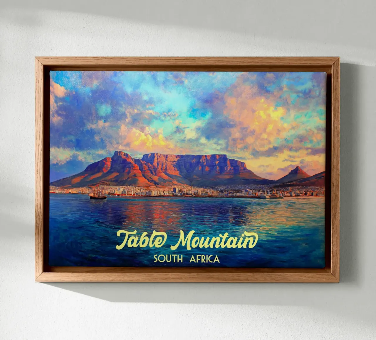 Tafelberg Zuid-Afrika canvas met Baklijst van Voxel Visionaries