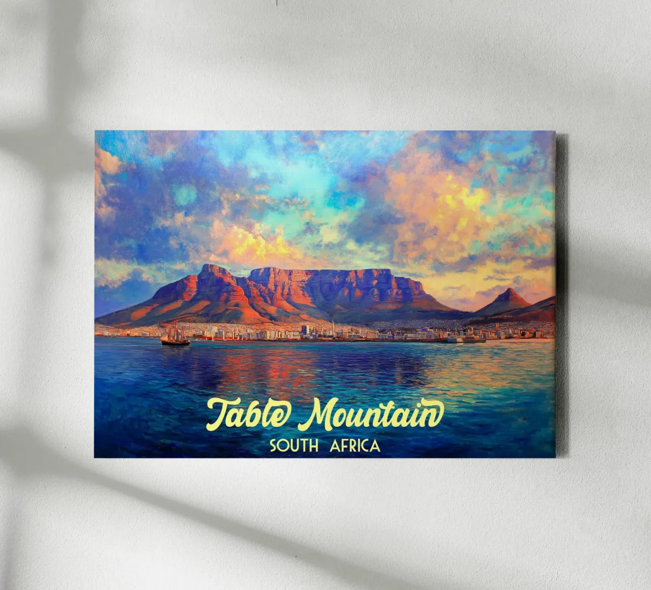 Tafelberg Zuid-Afrika canvas met Baklijst van Voxel Visionaries