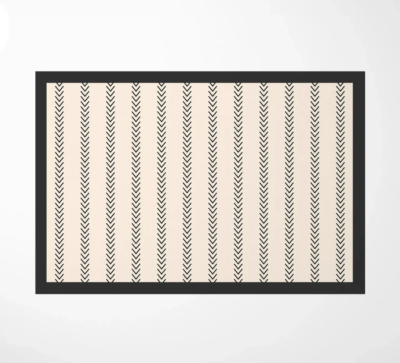 Frecce a strisce minimaliste classiche di base - nero su avorio zerbino da Beauty in Simplicity