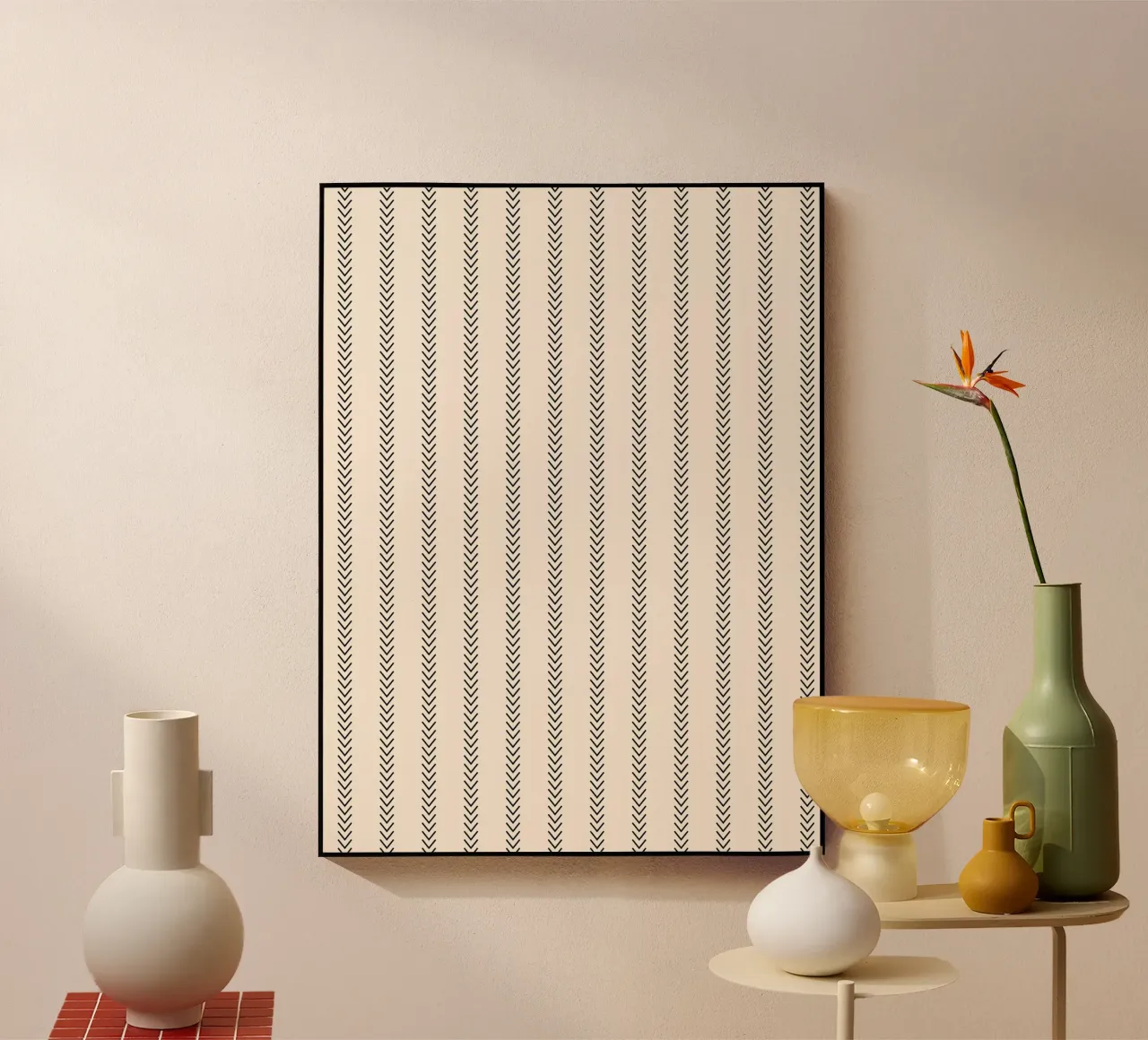 Frecce a strisce minimaliste classiche di base - nero su avorio plexiglass da Beauty in Simplicity