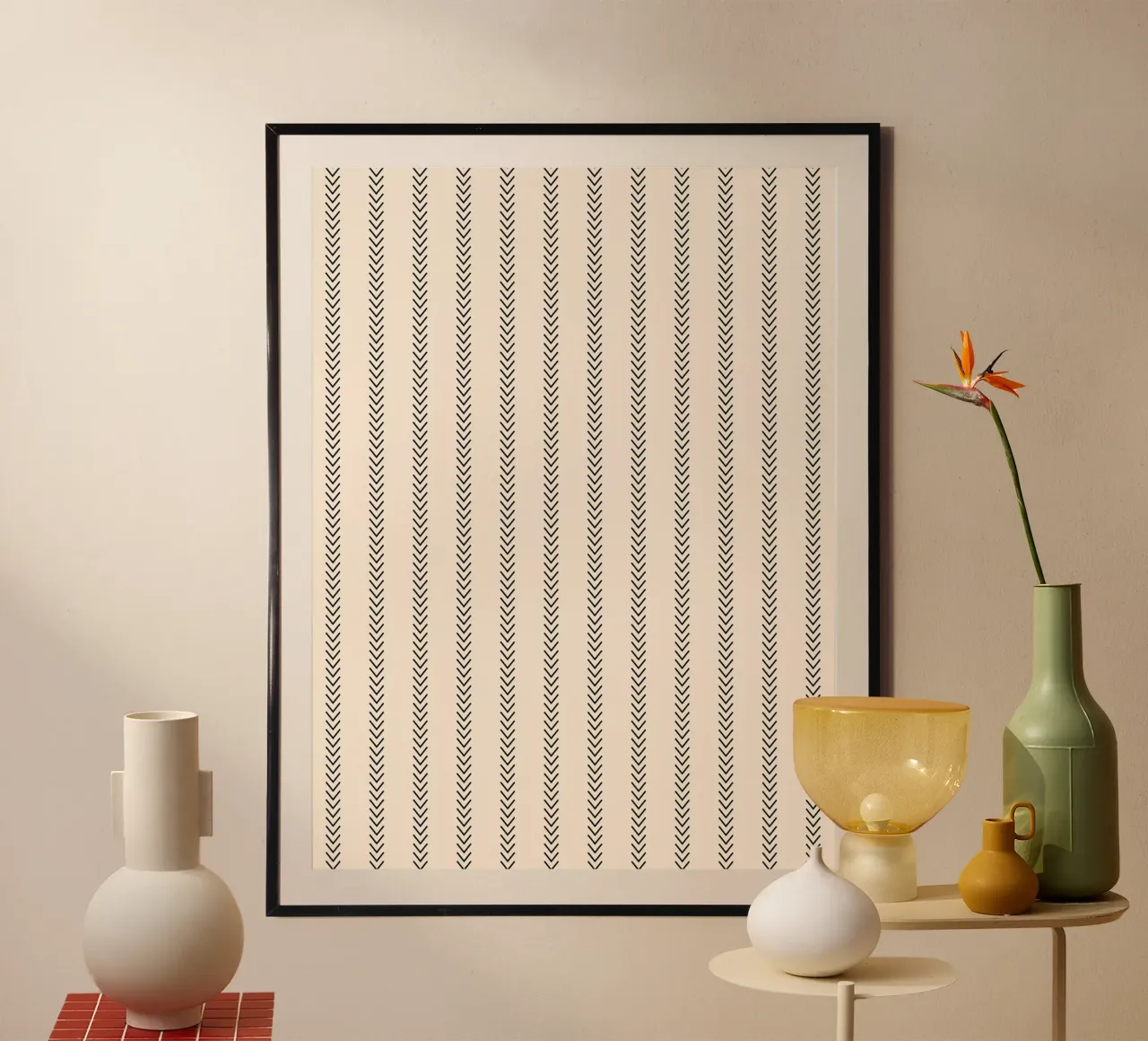 Minimal Classic Basic Striped Arrows | Black on Ivory poster de Beauty in Simplicity