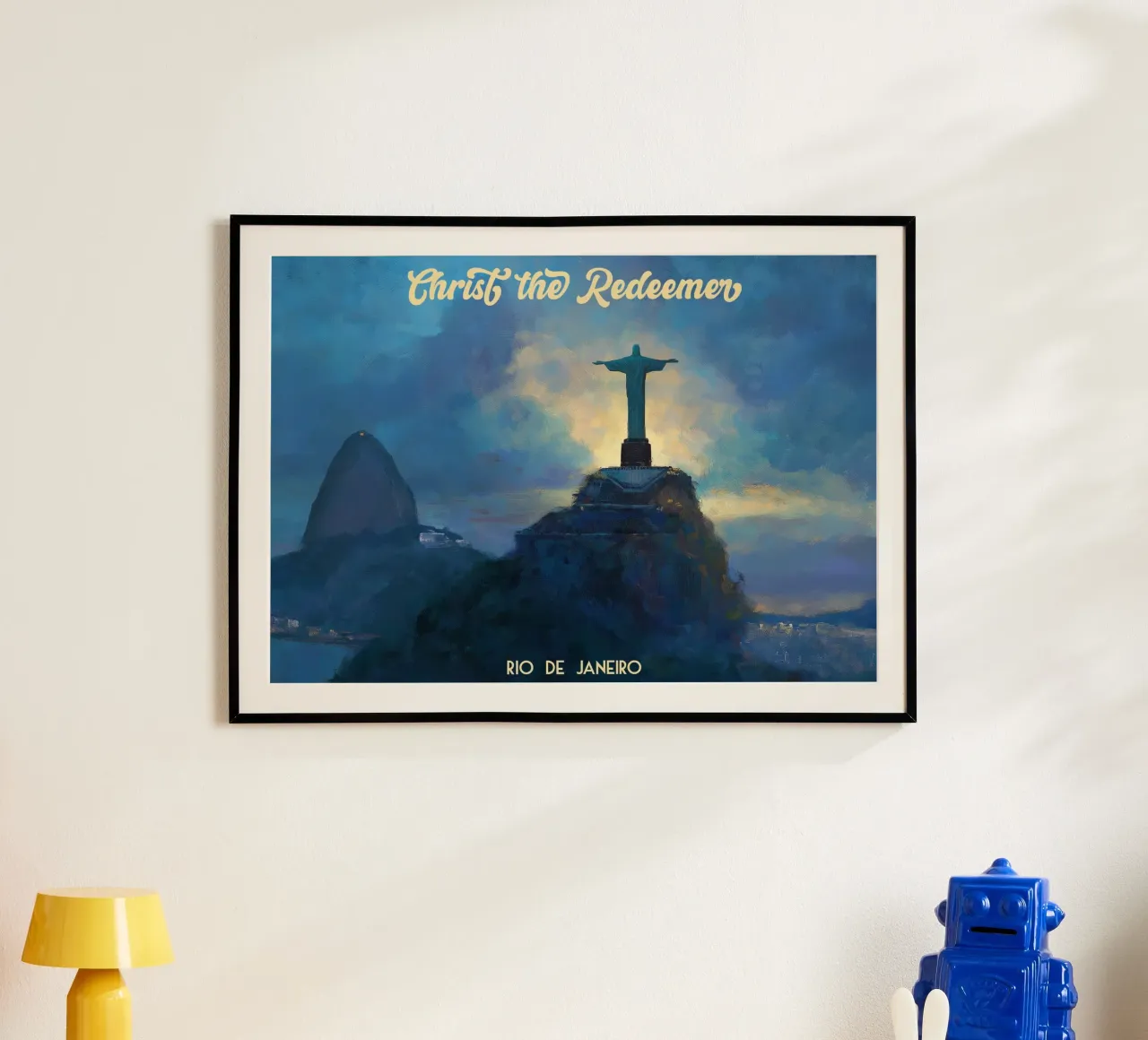 Cristo Redentore Rio de Janeiro Brasile poster con telaio in legno da Fleur de Lys
