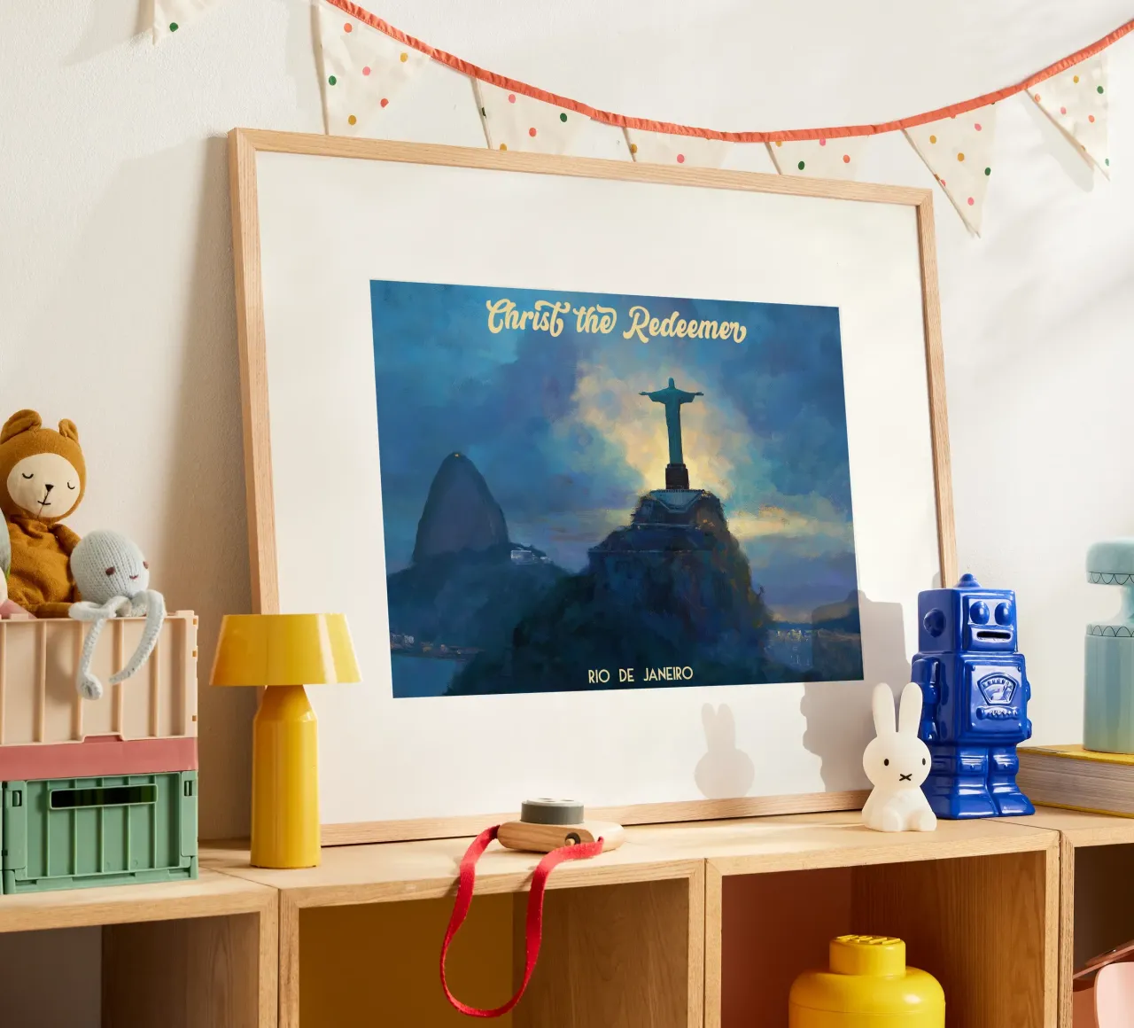 Cristo Redentore Rio de Janeiro Brasile poster con telaio in legno da Fleur de Lys