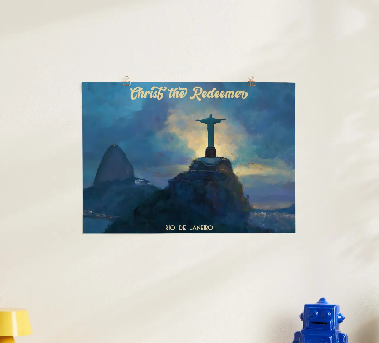 Cristo Redentore Rio de Janeiro Brasile poster con telaio in legno da Fleur de Lys