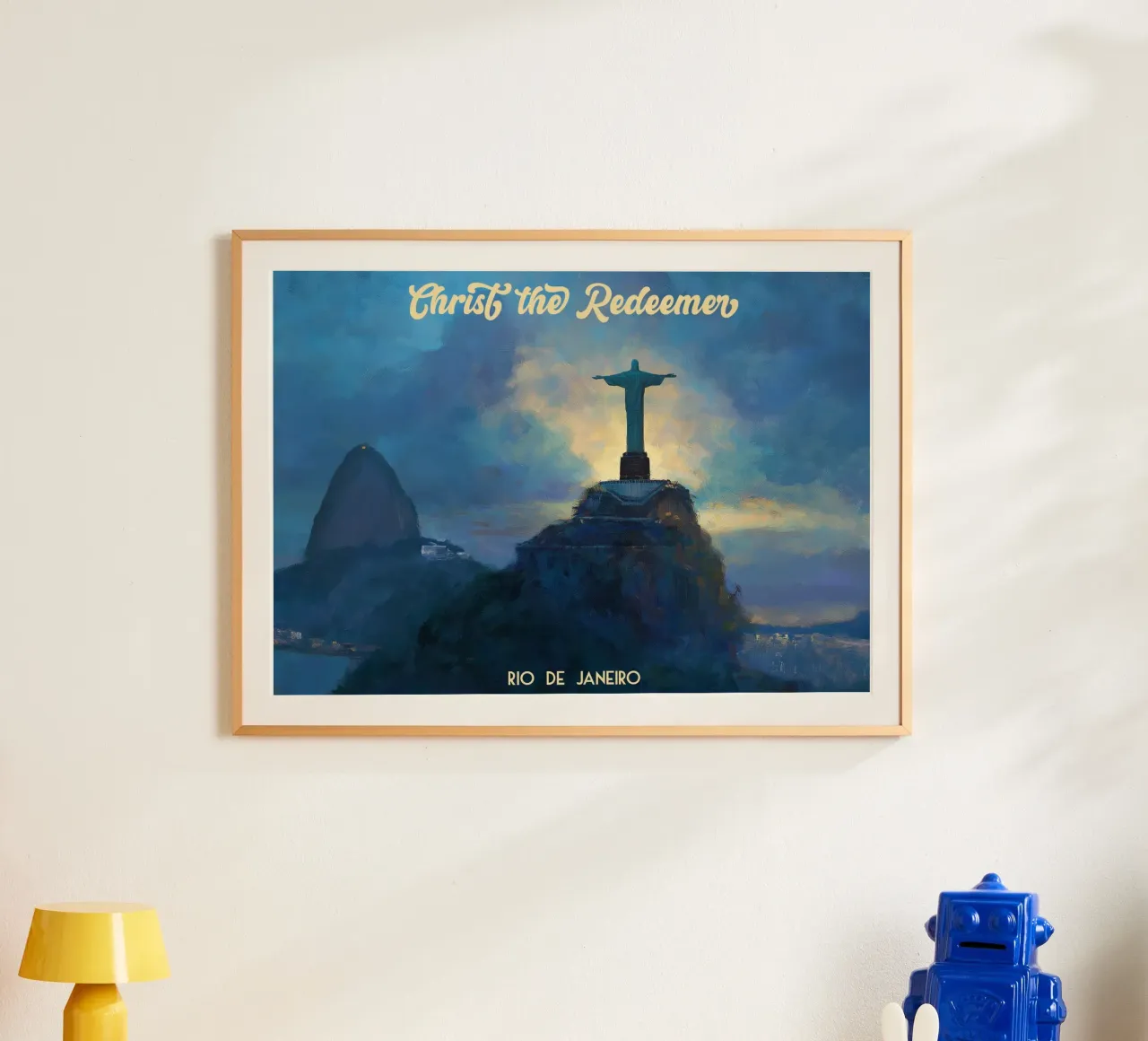 Cristo Redentore Rio de Janeiro Brasile poster con telaio in legno da Fleur de Lys