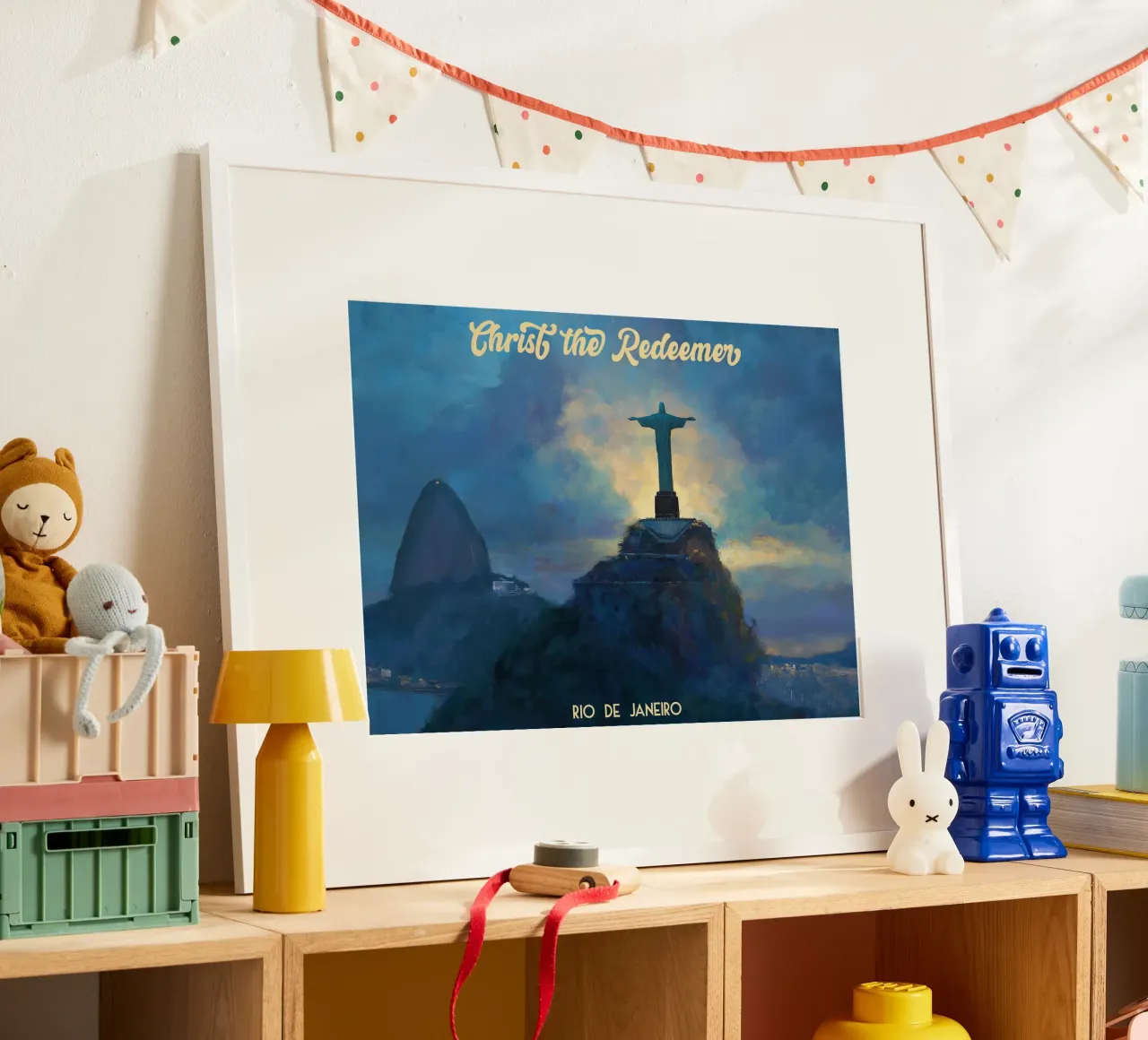 Cristo Redentore Rio de Janeiro Brasile poster con telaio in legno da Fleur de Lys
