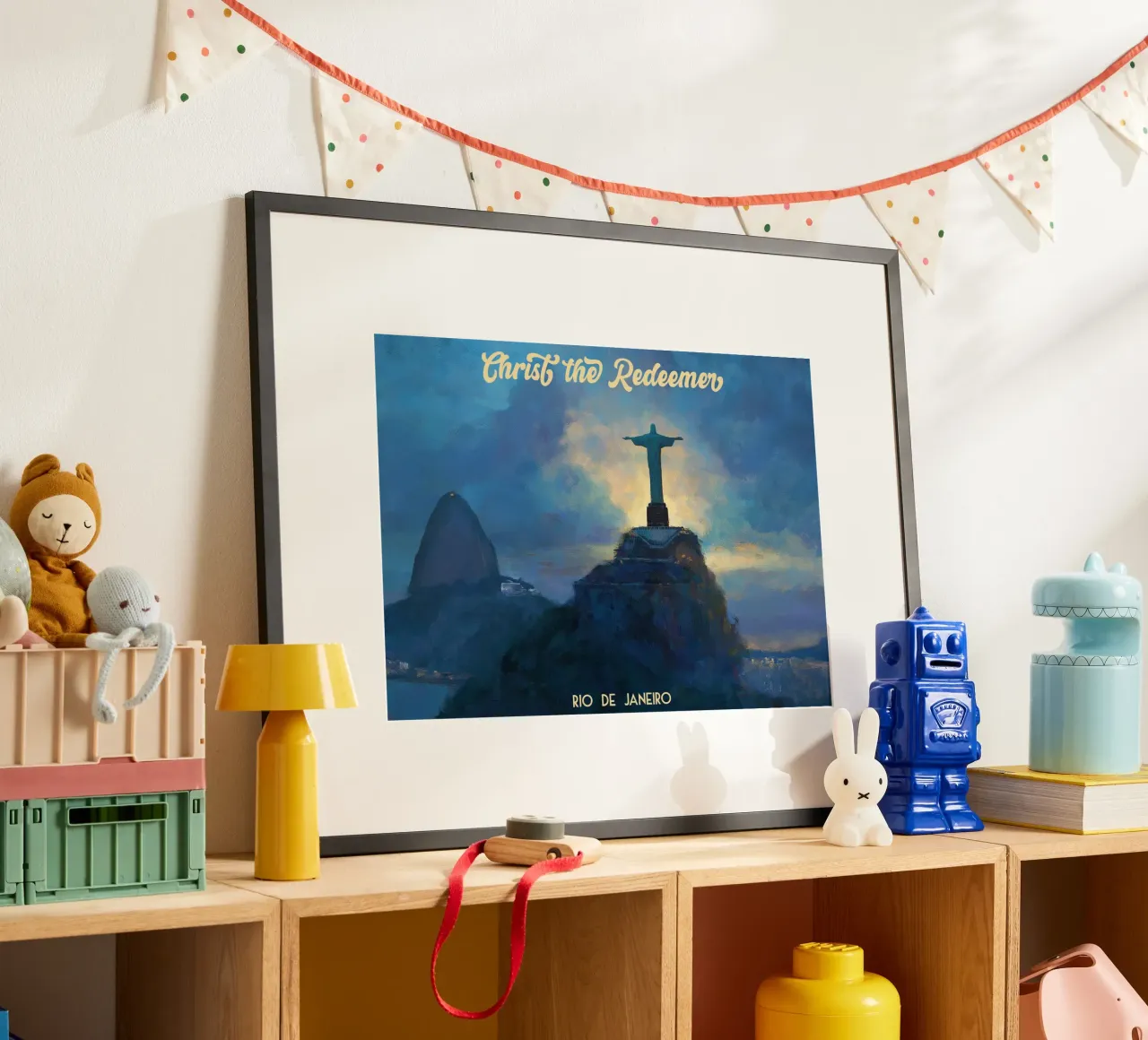 Cristo Redentore Rio de Janeiro Brasile poster con telaio in legno da Fleur de Lys