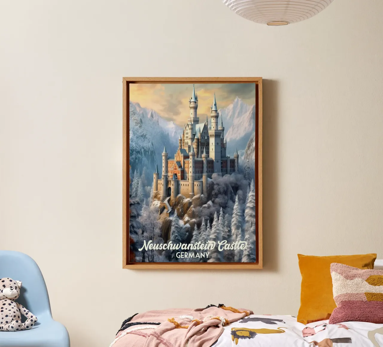 Kasteel Neuschwanstein Duitsland canvas met Baklijst van Stellar Creative