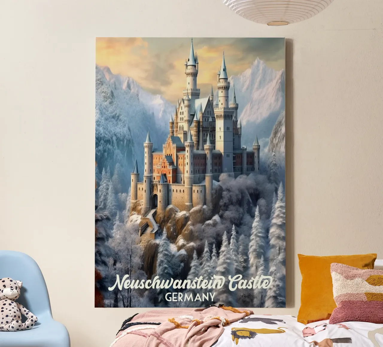 Kasteel Neuschwanstein Duitsland canvas met Baklijst van Stellar Creative