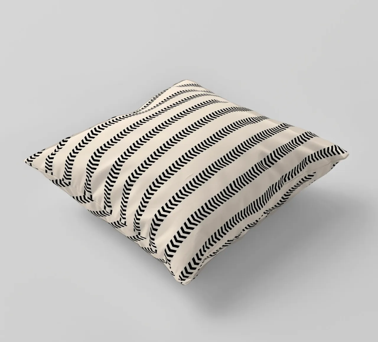 Minimal Basic Mudcloth Frecce a righe | Nero su Avorio cuscino da Beauty in Simplicity
