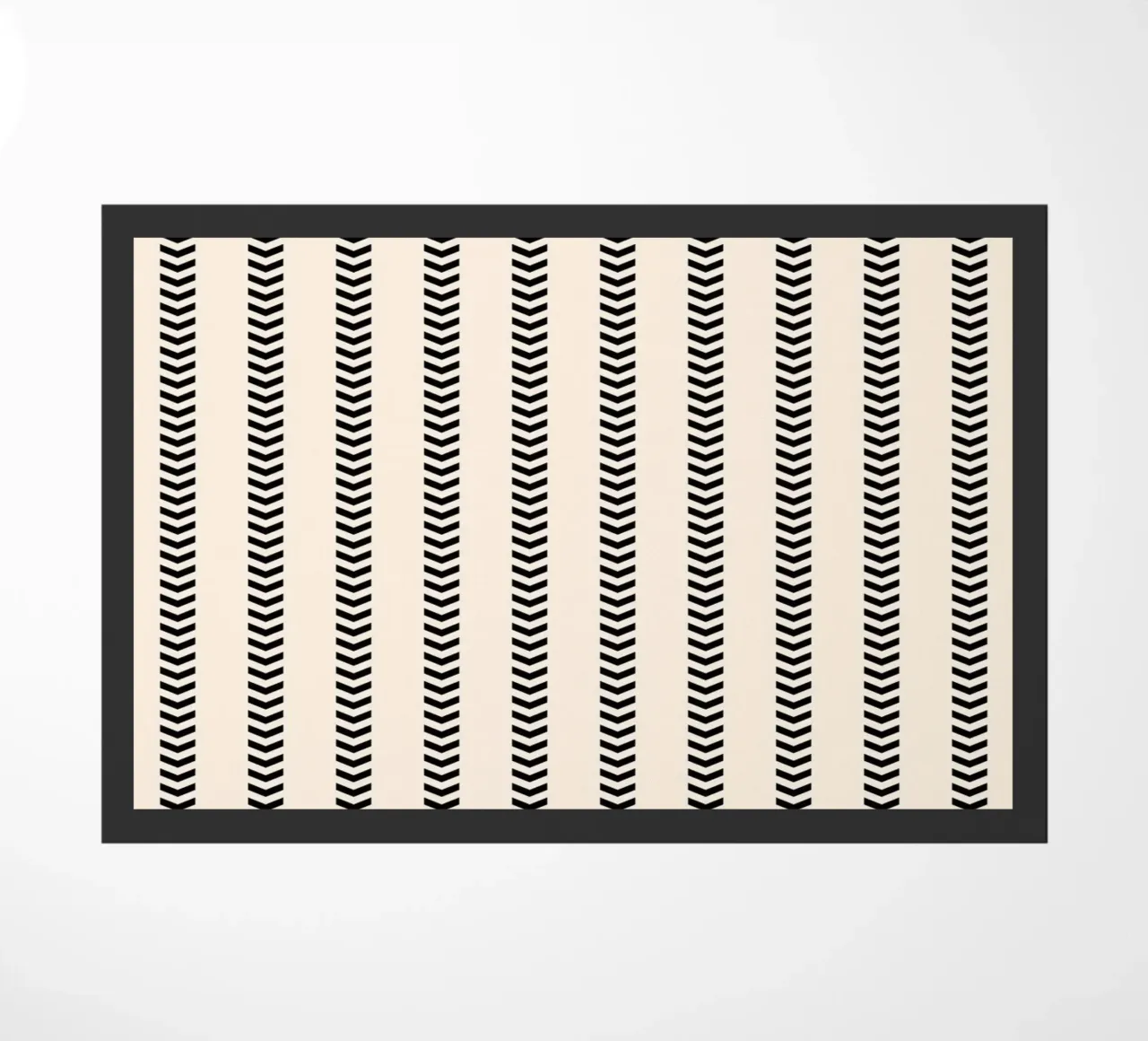 Minimal Basic Mudcloth Frecce a righe | Nero su Avorio zerbino da Beauty in Simplicity