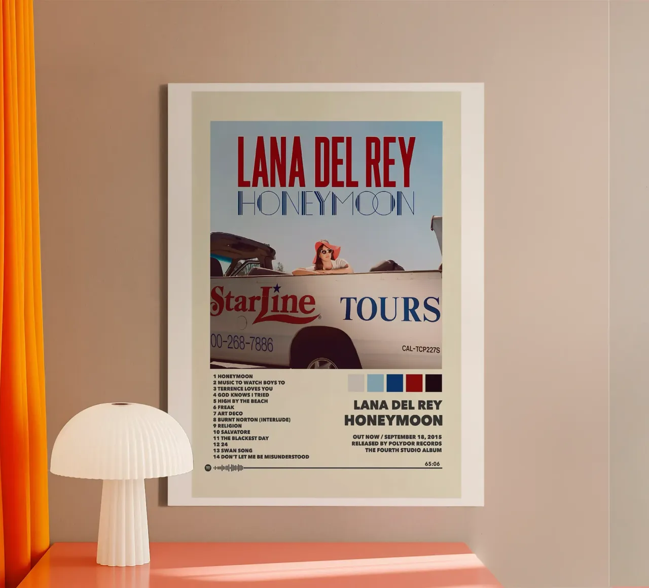 Koningin van dromerige melancholie Lana Del Rey canvas met Baklijst van mamass