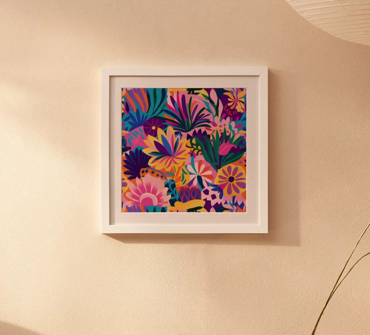 Giungla psichedelica in fiore poster con telaio in plastica da Bruce Juice