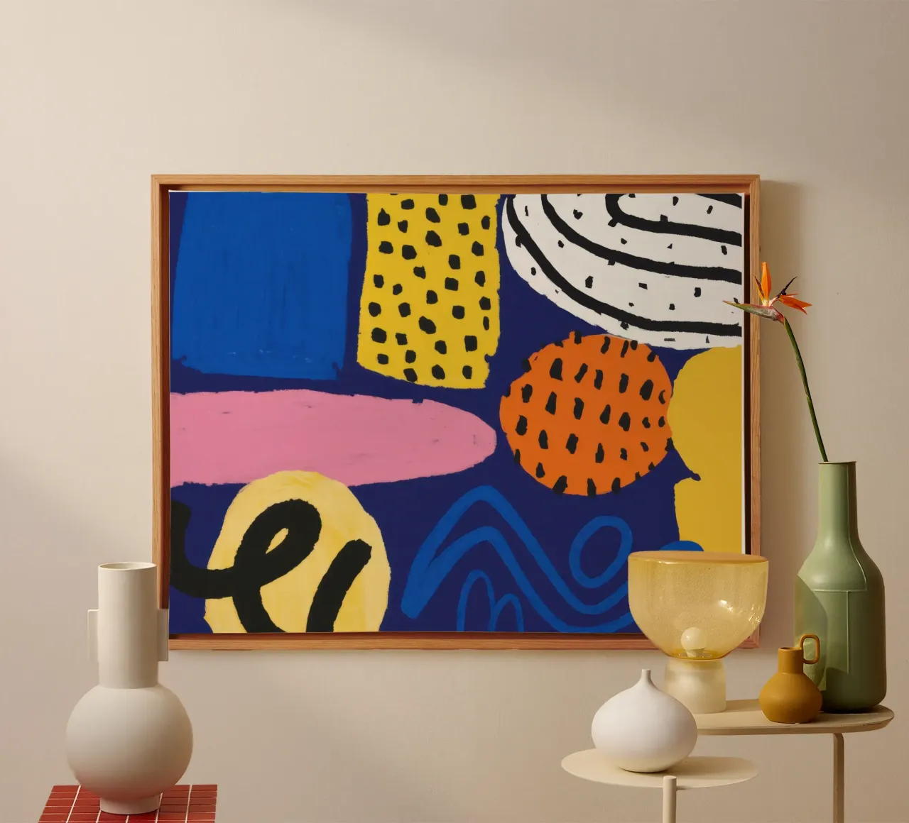 Memphis Pattern Mix tela con Cornice a cassetta da Bruce Juice