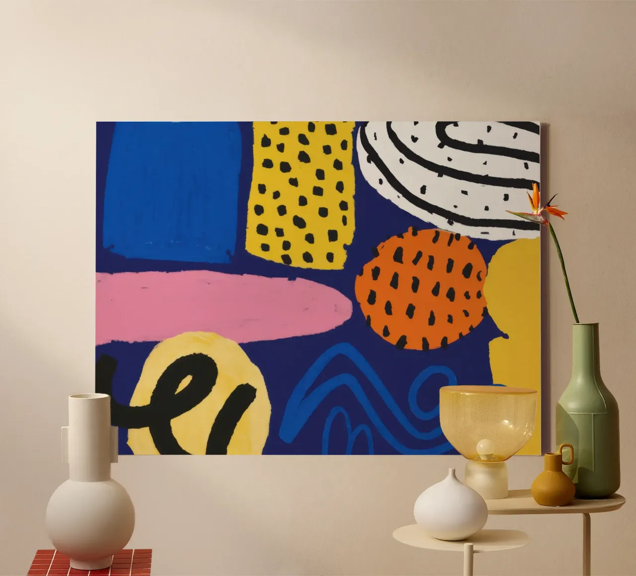 Memphis Pattern Mix tela con Cornice a cassetta da Bruce Juice