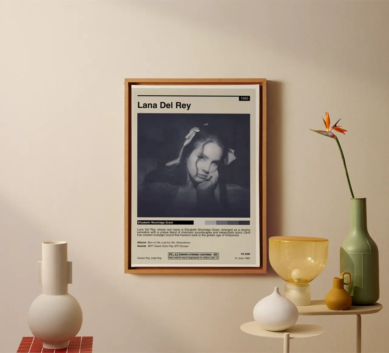 Exploring the World of Lana Del Rey canvas with Floater frame by mamass